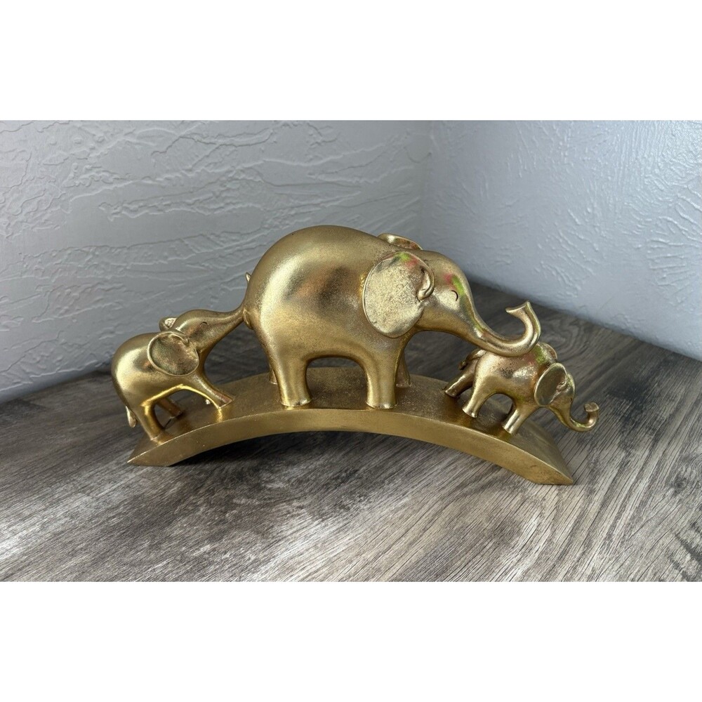 3 Golden Elephants Decorative Figurine